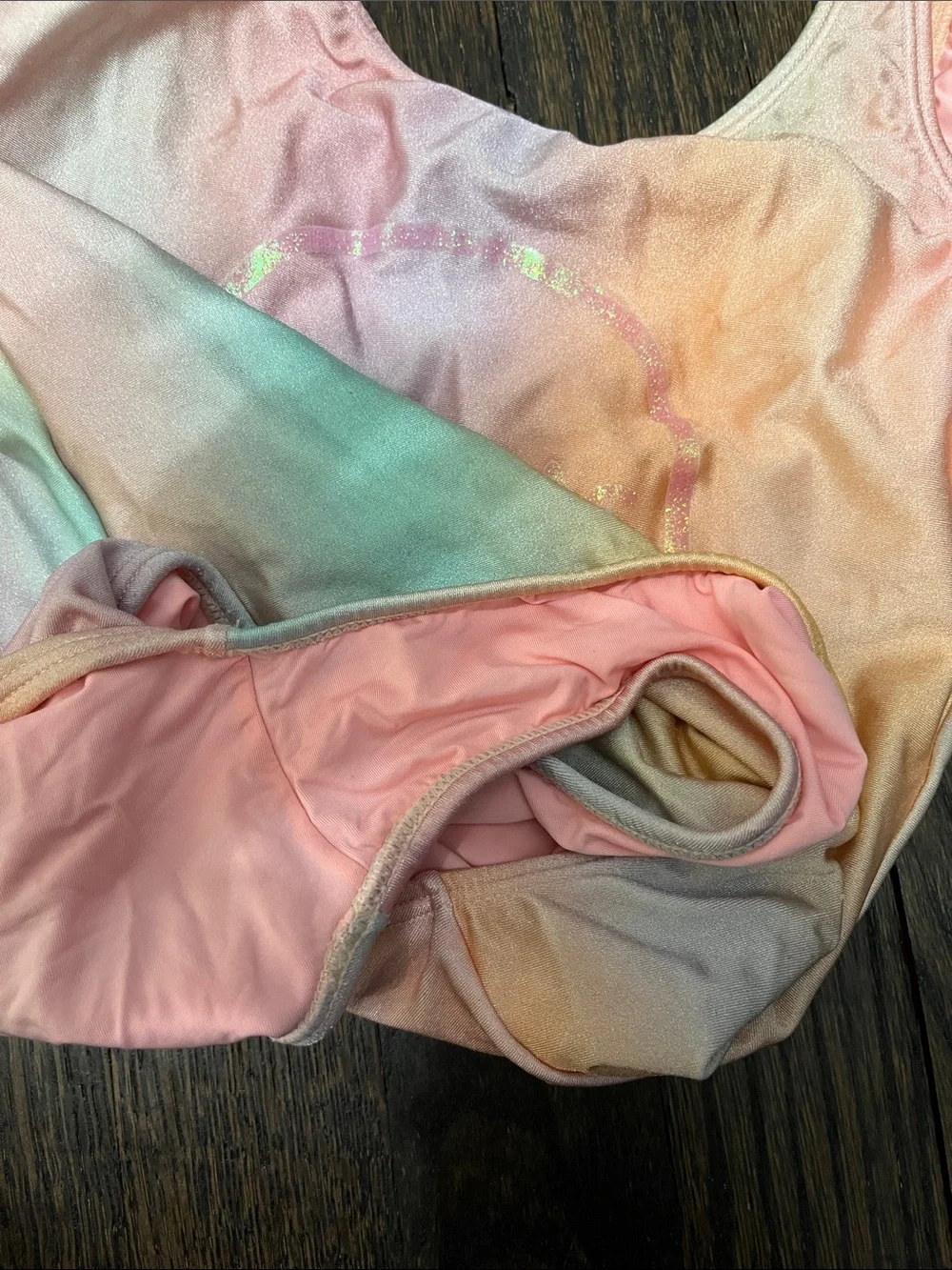 Pilyq “Friends” tie dye Pastel Pink and Shimmery Gold One-Piece